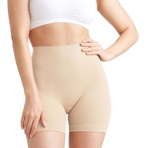 YUMMIE womens size L tan ultralight  shaping seamless shapewear shorts NWT